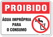 Placa Proibido  Água Imprópria Para O Consumo