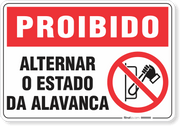Placa Proibido  Alternar O Estado Da Alavanca