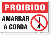 Placa Proibido  Amarrar A Corda