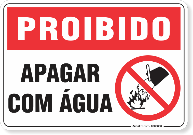 Placa Proibido  Apagar Com Água