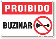 Placa Proibido  Buzinar
