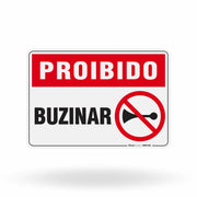 Placa Proibido - Buzinar