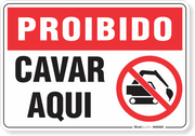 Placa Proibido  Cavar Aqui