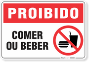 Placa Proibido  Comer Ou Beber