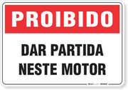 Placa Proibido  Dar Partida Neste Motor