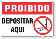 Placa Proibido  Depositar Aqui