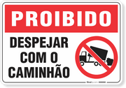 Placa Proibido  Despejar Com O Caminhão