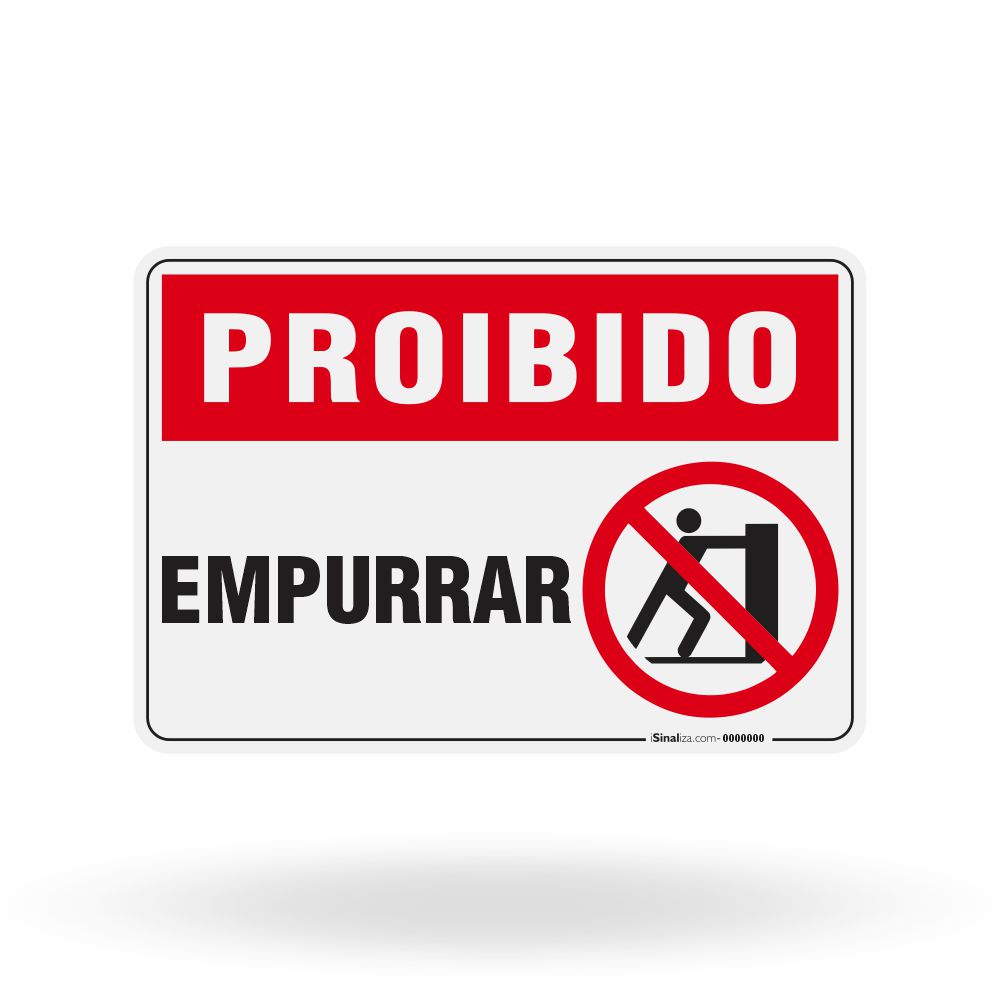 Placa Proibido - Empurrar
