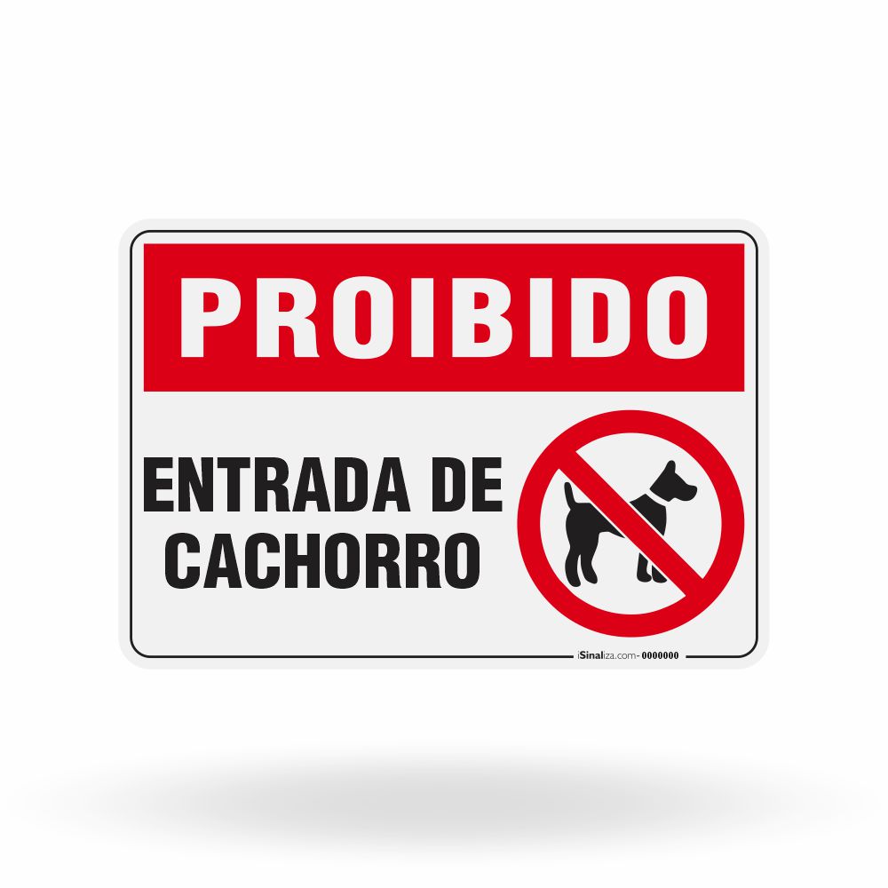 Placa Proibido - Entrada de Cachorro