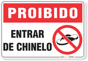 Placa Proibido  Entrar De Chinelo