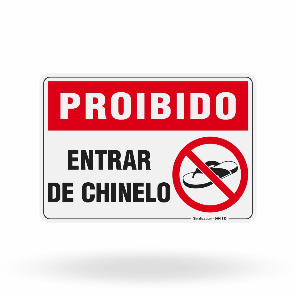 Placa Proibido - Entrar de Chinelo