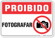 Placa Proibido  Fotografar