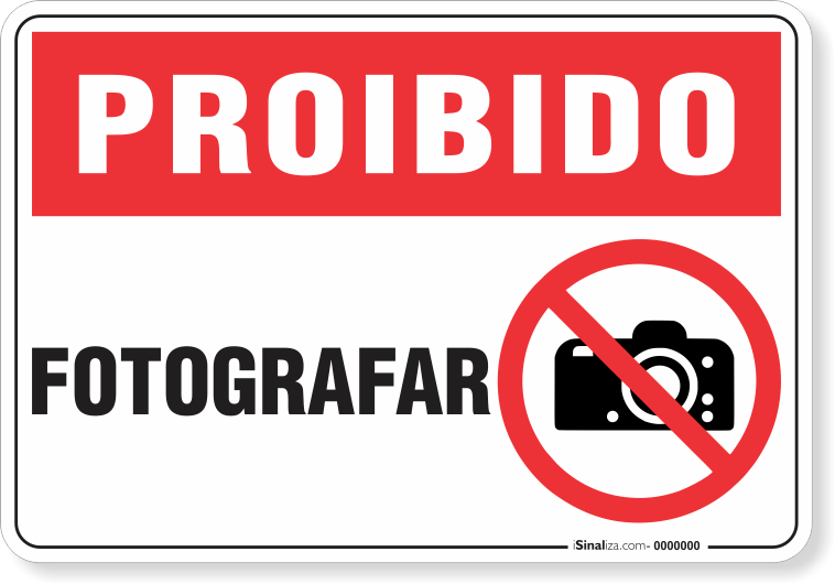 Placa Proibido  Fotografar