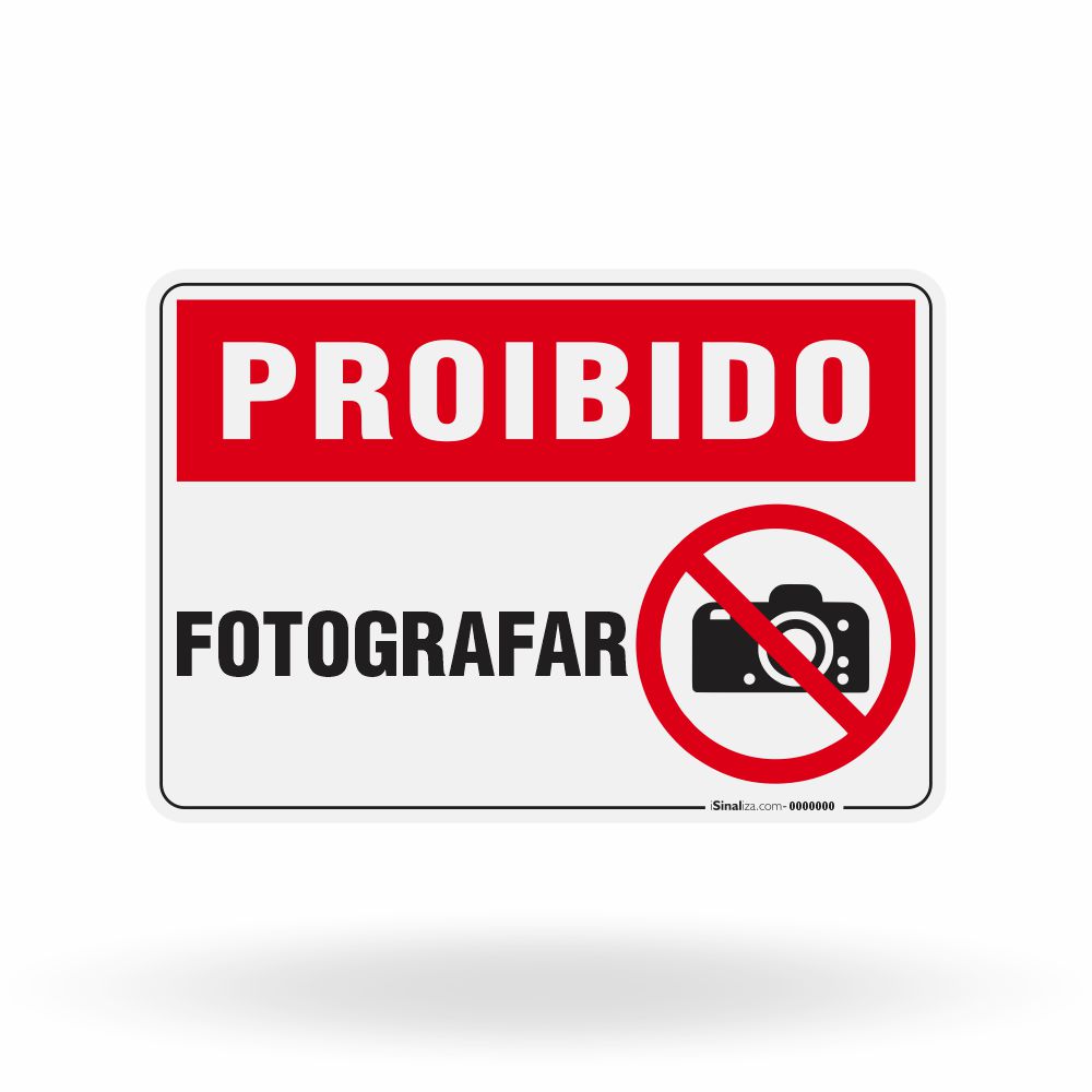 Placa Proibido - Fotografar