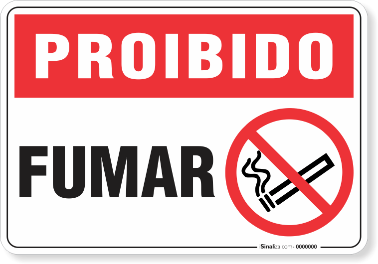 Placa Proibido  Fumar