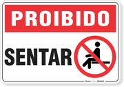 Placa Proibido  Sentar