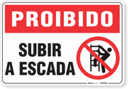 Placa Proibido  Subir A Escada