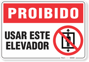 Placa Proibido  Usar Este Elevador