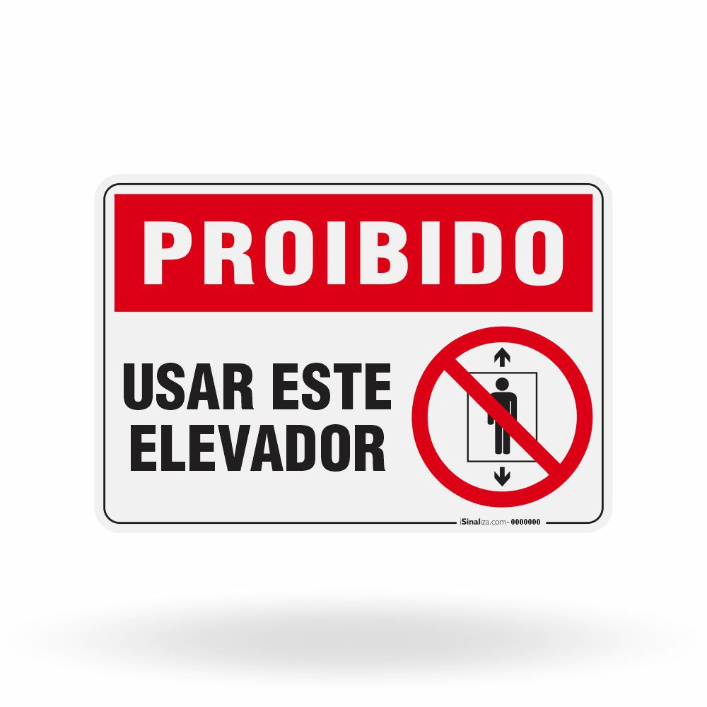 Placa Proibido - Usar Este Elevador