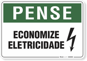 Placa  Pense Economize Eletricidade