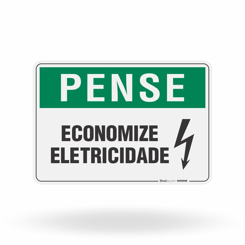 Placa Pense - Economize Eletricidade