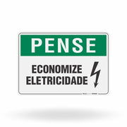 Placa Pense - Economize Eletricidade