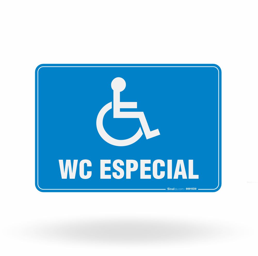 Placa de Sinalização "WC Acessível - PCD" NBR 9050