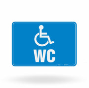 Placa de Sinalização "WC Masculino Acessível - PCD" NBR 9050