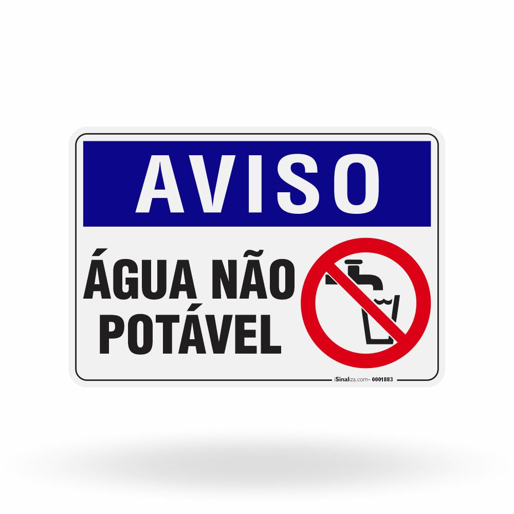 Placa Aviso - Água Não Potável