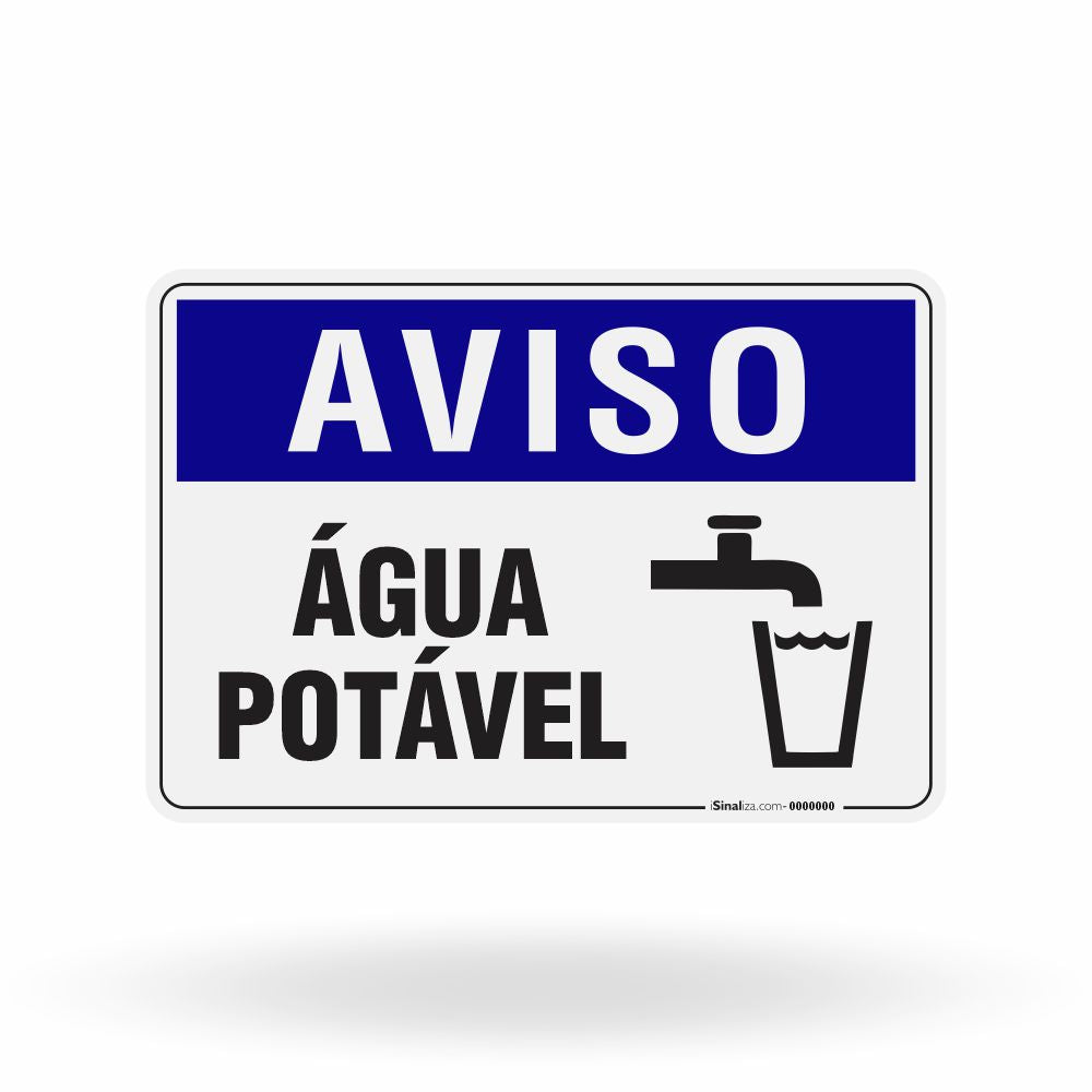 Placa Aviso - Água Potável