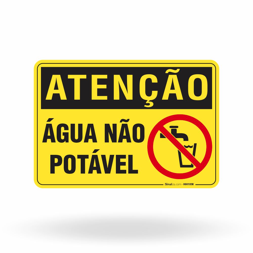 Placa Atenção - Água Não Potável