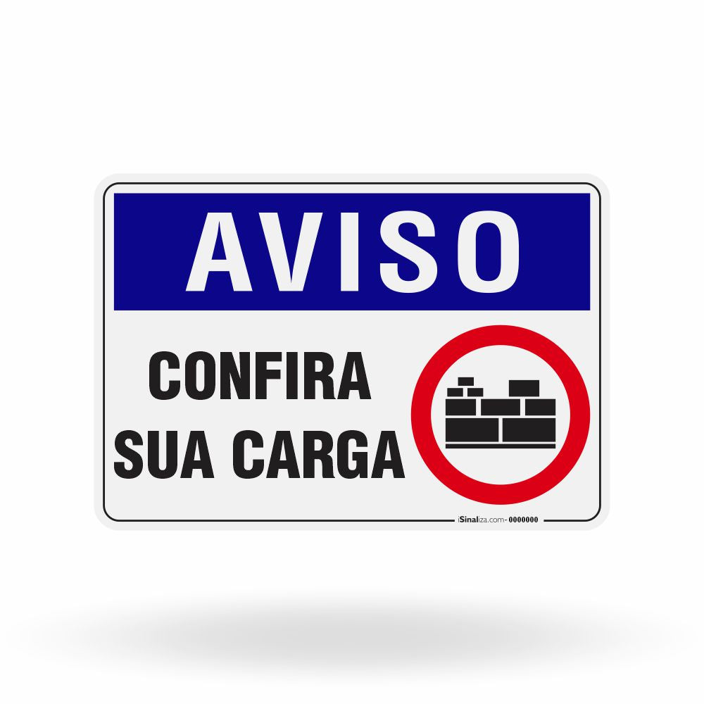 Placa Aviso - Confira sua Carga