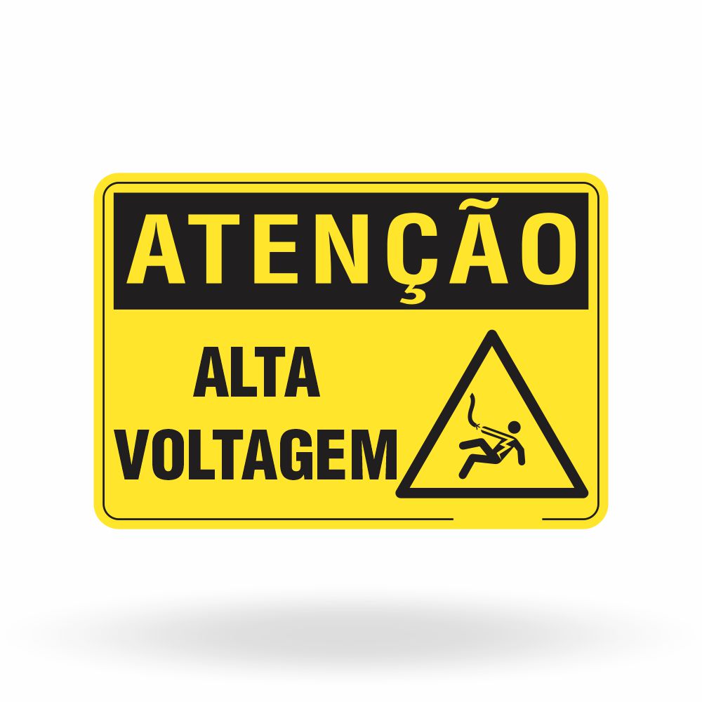Placa Atenção - Alta Voltagem