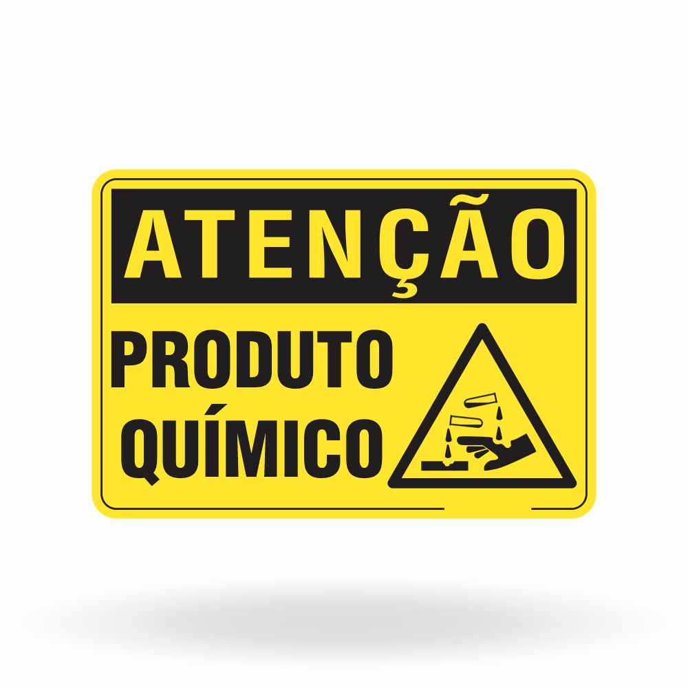 Placa Atenção - Produto Químico