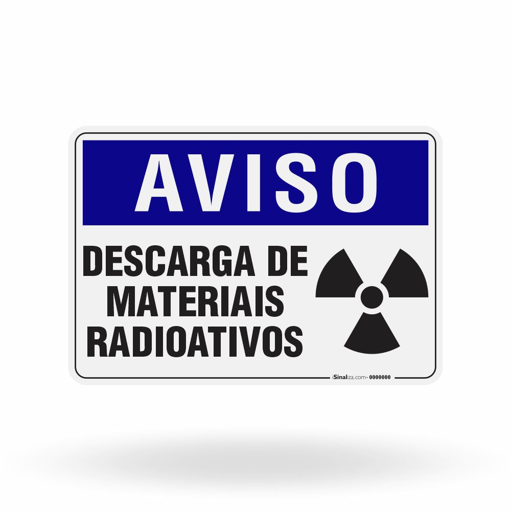 Placa Aviso - Descarga de Materiais Radioativos