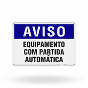 Placa Aviso - Equipamento com Partida Automática