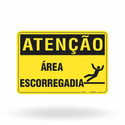 Placa Atenção - Área Escorregadia