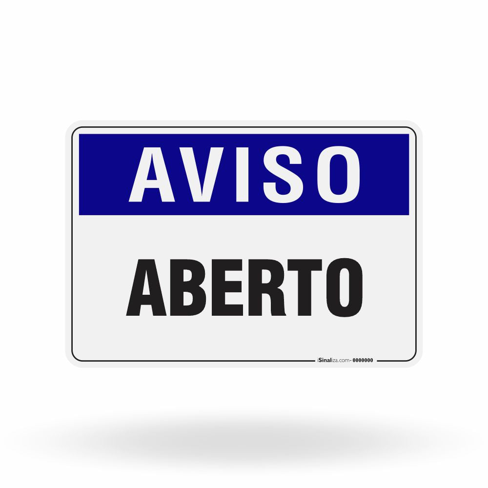 Placa Aviso - Aberto