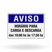 Placa Aviso - Horário para Carga e Descarga