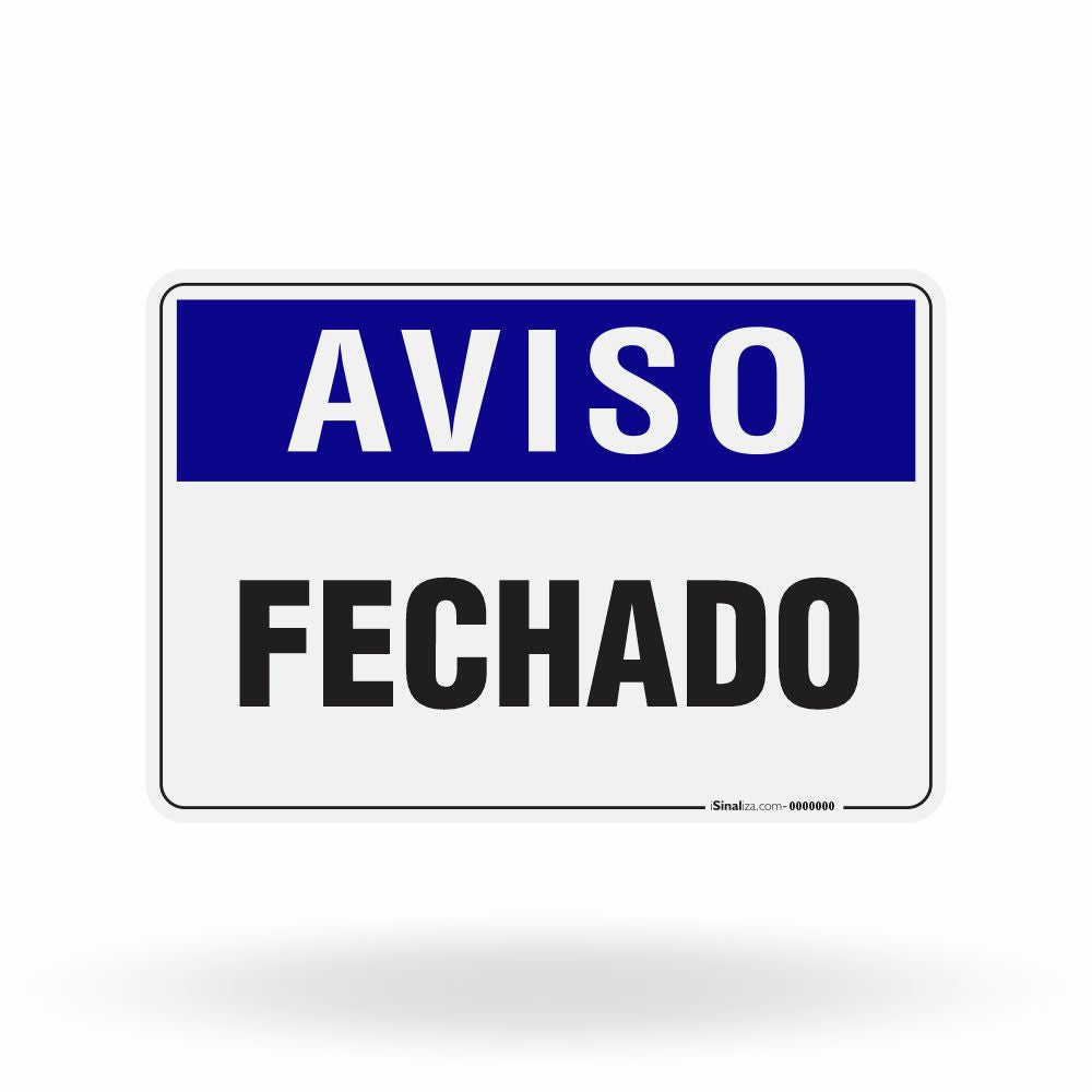 Placa Aviso - Fechado