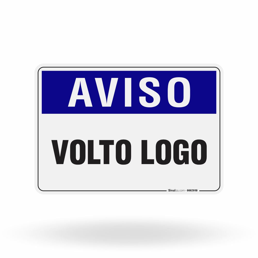 Placa Aviso - Volto Logo
