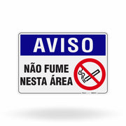 Placa Aviso  Não Fume Nesta Área