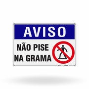 Placa Aviso - Não Pise na Grama