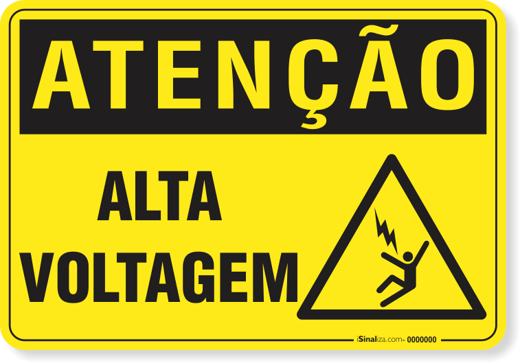 Placa Atenção Alta Voltagem