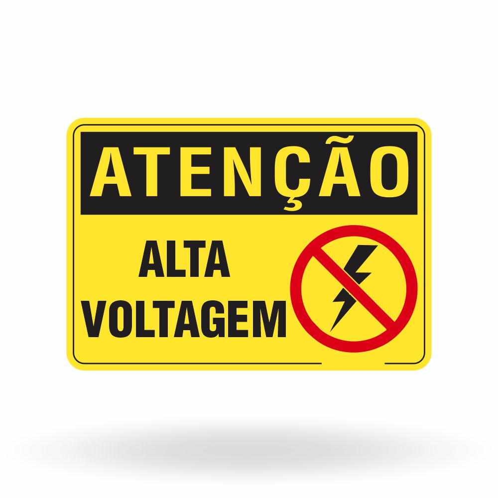 Placa Atenção - Alta Voltagem