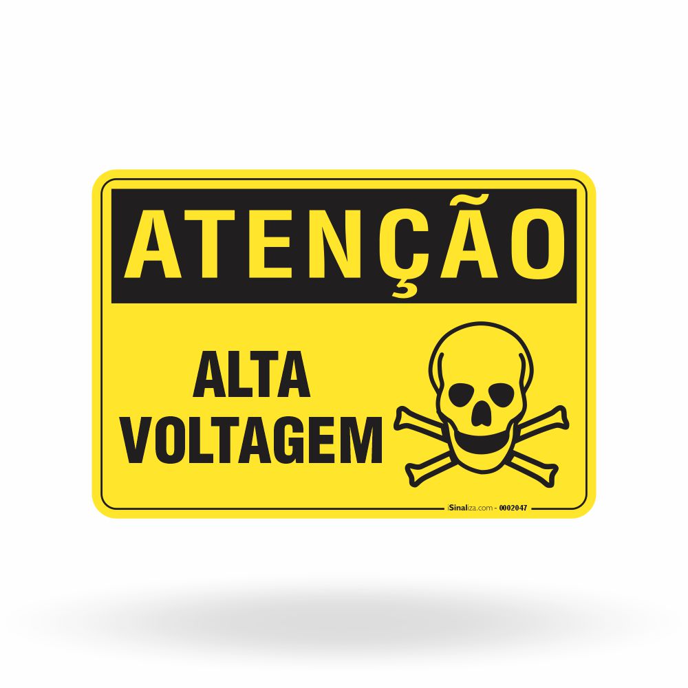 Placa Atenção - Alta Voltagem