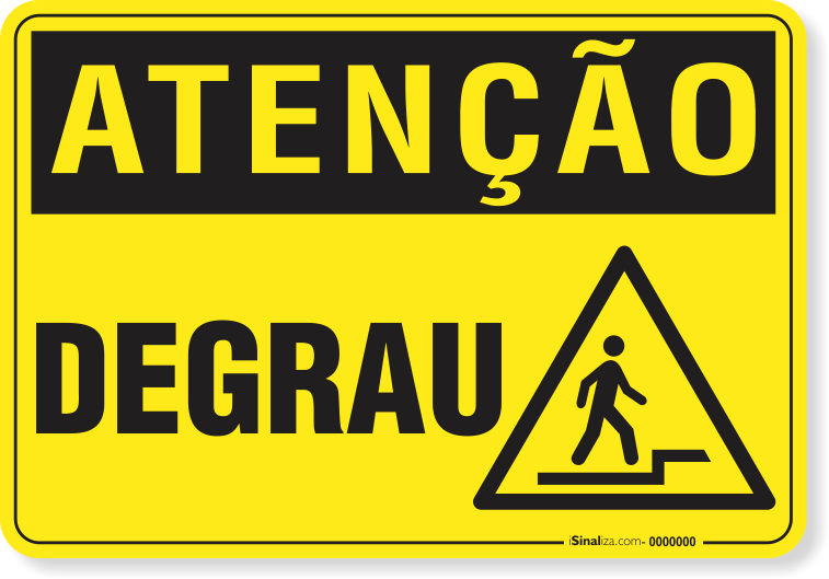 Placa Atenção Degrau
