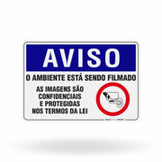 Placa Aviso - O Ambiente está sendo Filmado