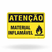 Placa Atenção - Material Inflamável