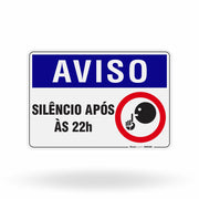 Placa Aviso - Silêncio Após as 22h